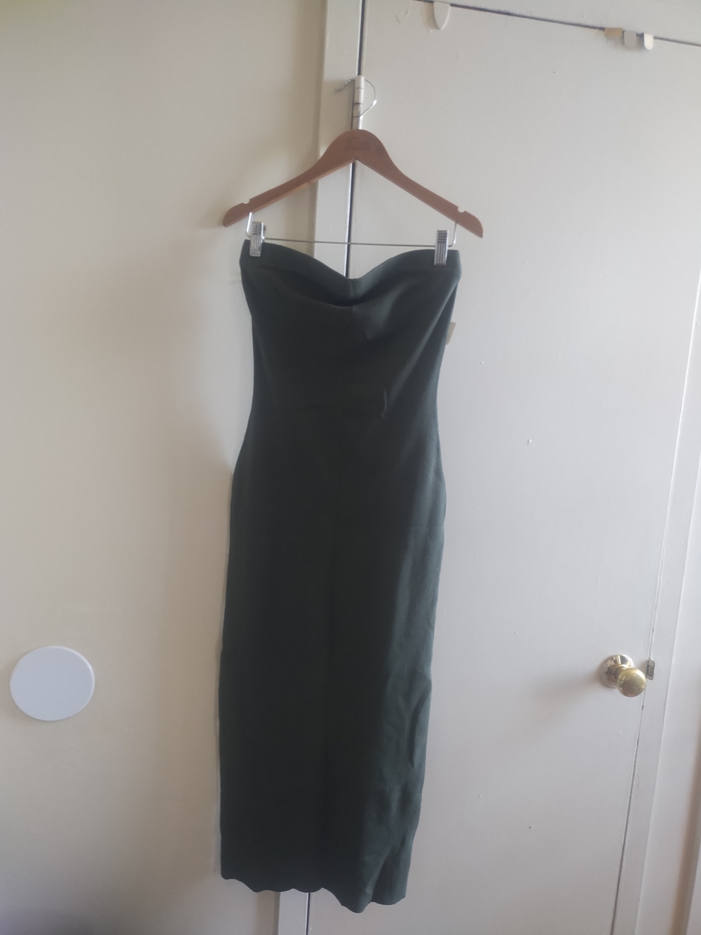 Othr Strapless Olive Midi Dress